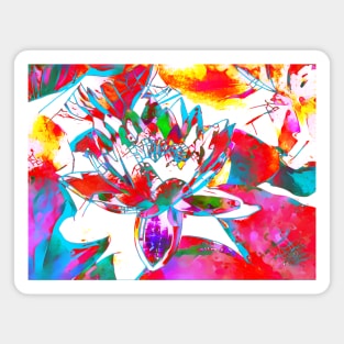 Abstract Water Lily Magnet